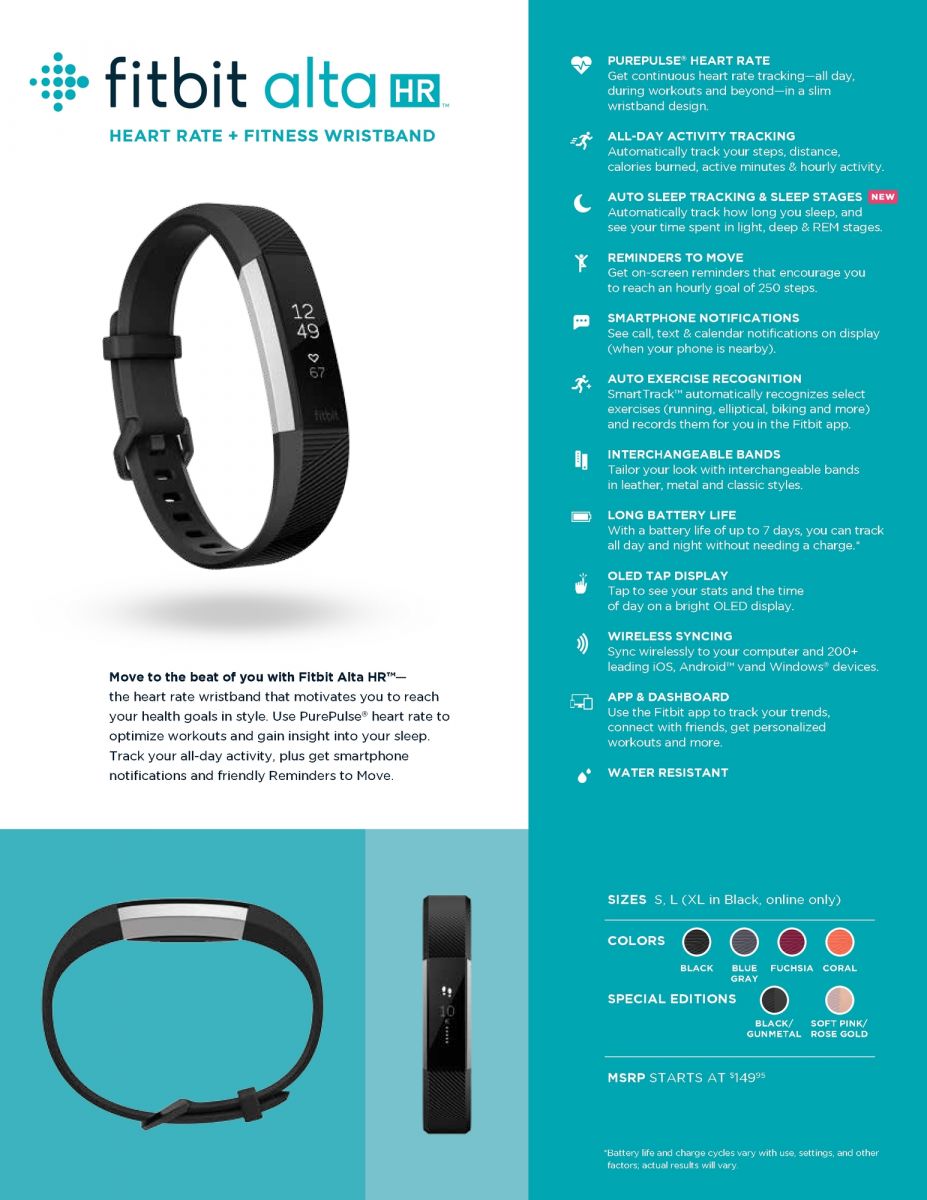 fitbit alta hr exercise tracking
